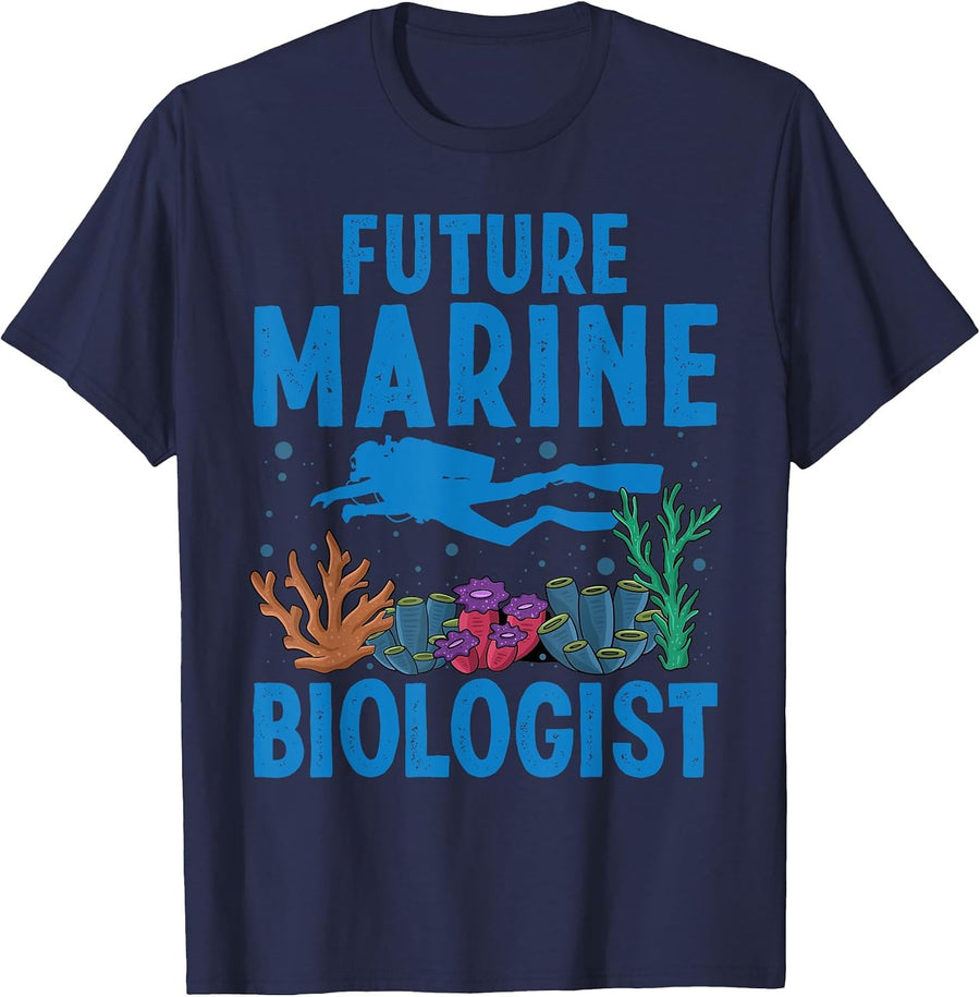 Cool Future Marine Biologist for Men Women Marine Biology T-Shirt - Navy Blue