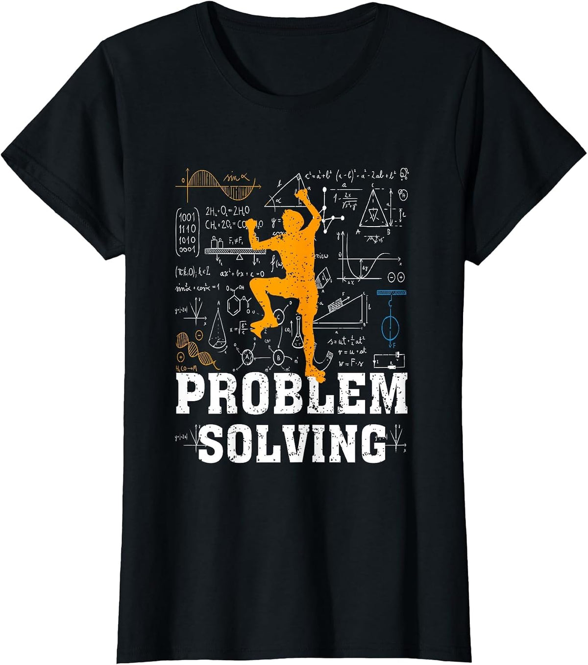 Rock Climbing Math Lover Problem Solving Mathematician T-Shirt - Black