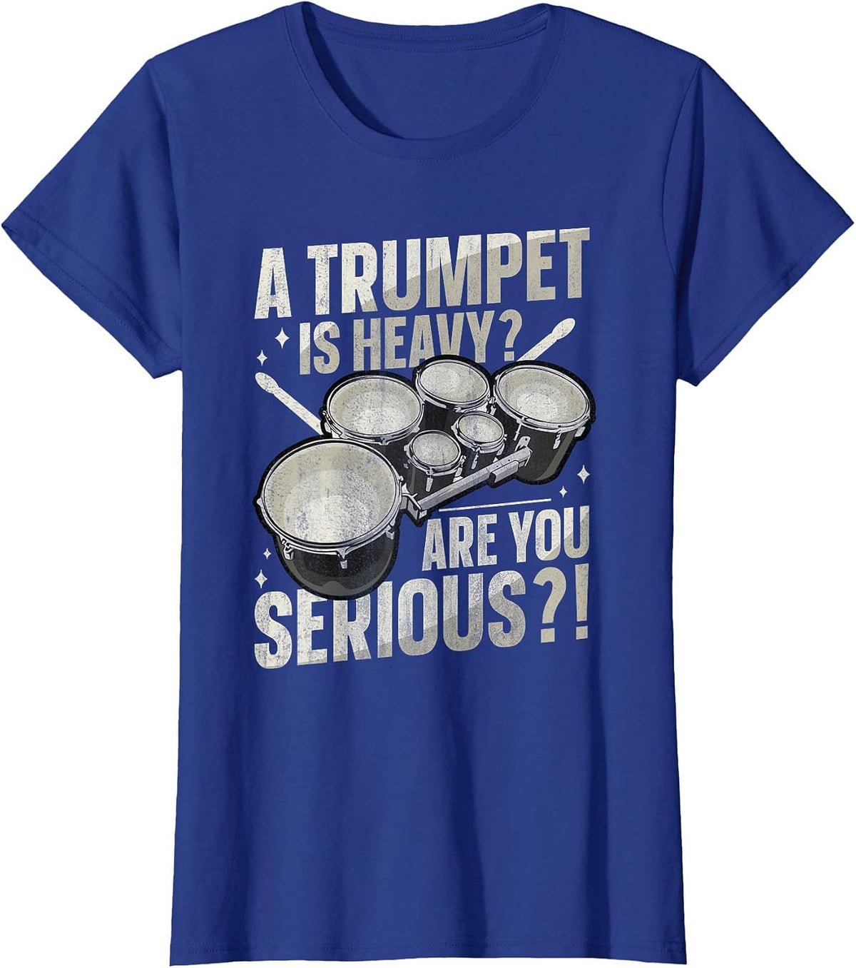 Quad Drums Marching Band Design for a Marching Band Drummer T-Shirt - Royal Blue