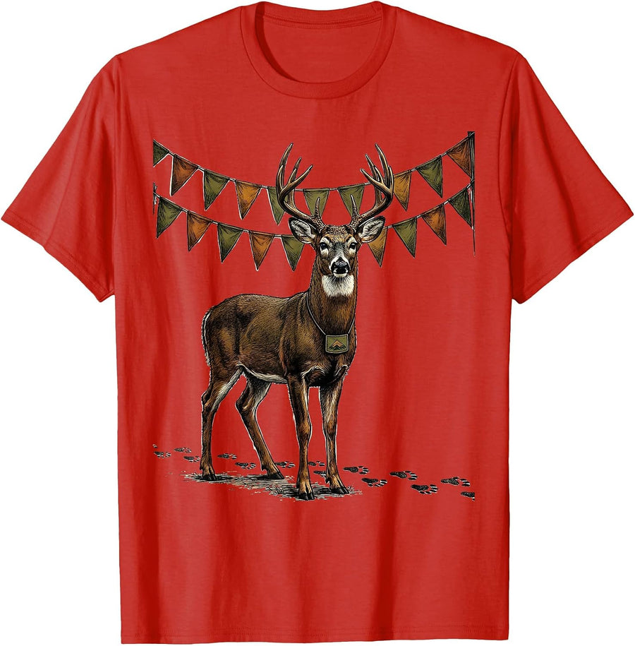 Men's Proud Camp Buck Deer Hunting Humor Hunter Dad Gift T-Shirt - Red