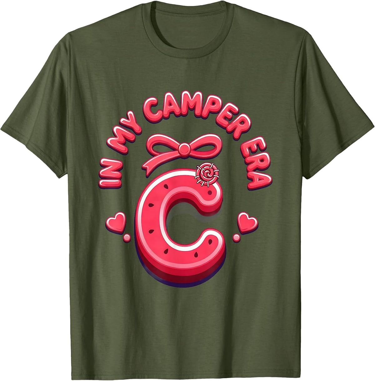 Men's In My Camper Era Retro Groovy Family Matching Gift T-Shirt - Olive Green