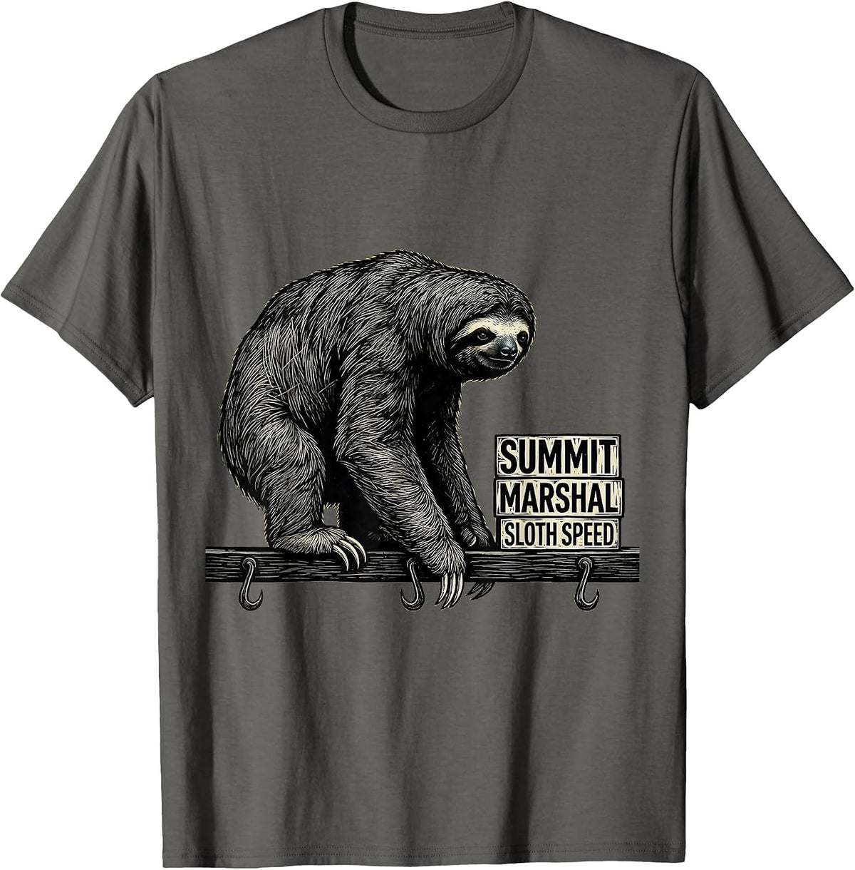 Men's Summit Marshal Sloth Speed Funny Sloth Lover Gift T-Shirt - Asphalt Grey
