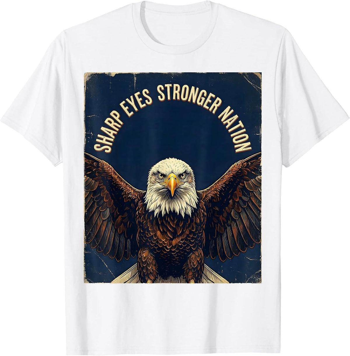 Men's Eagle Eyed Veteran Bald Eagle Veterans Day Design T-Shirt - White