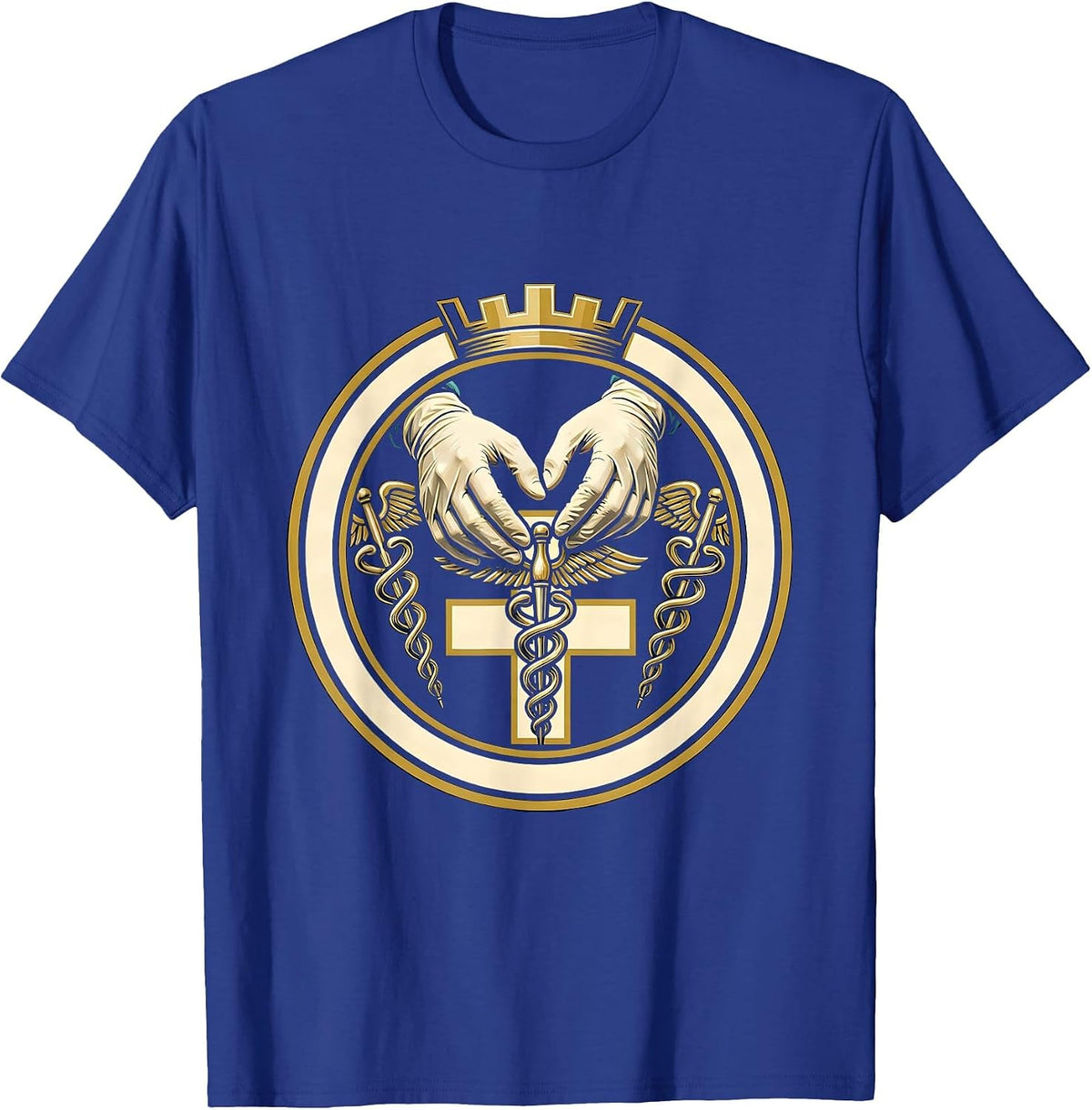 Surgeon Hands Operation Spotlight Emergency Design T-Shirt - Royal Blue