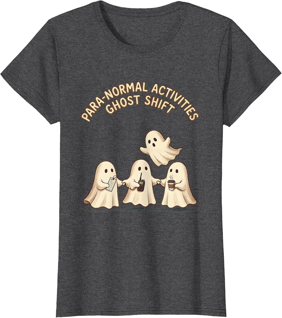 Women's Para-Normal Activities Ghost Shift Storybook SpEd T-Shirt - Dark Heather Grey