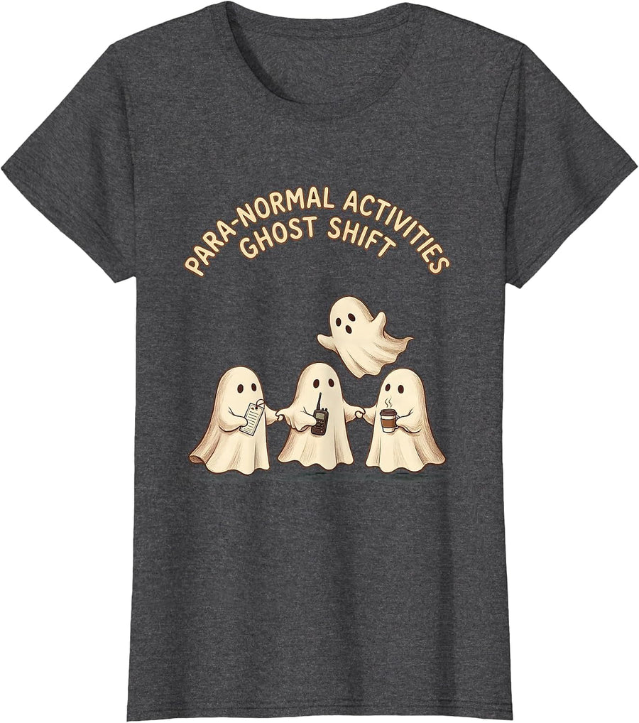 Women's Para-Normal Activities Ghost Shift Storybook SpEd T-Shirt - Dark Heather Grey