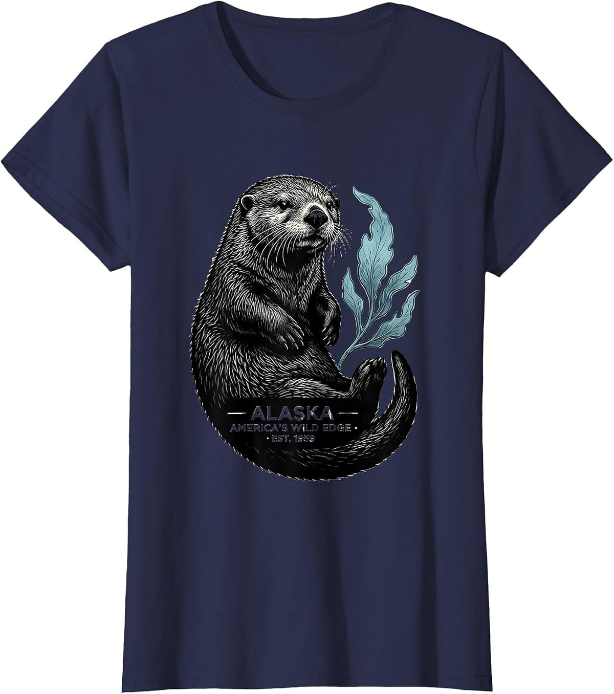 Women's Alaska America's Wild Edge Est. 1959 Souvenir T-Shirt - Navy Blue