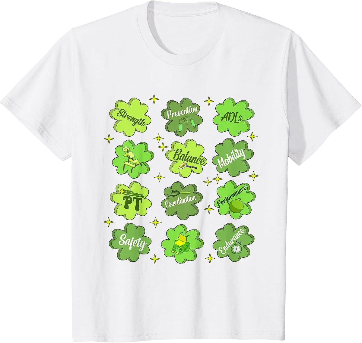 Physical Therapy PT St Patricks Day Funny Saint Pattys T-Shirt - White
