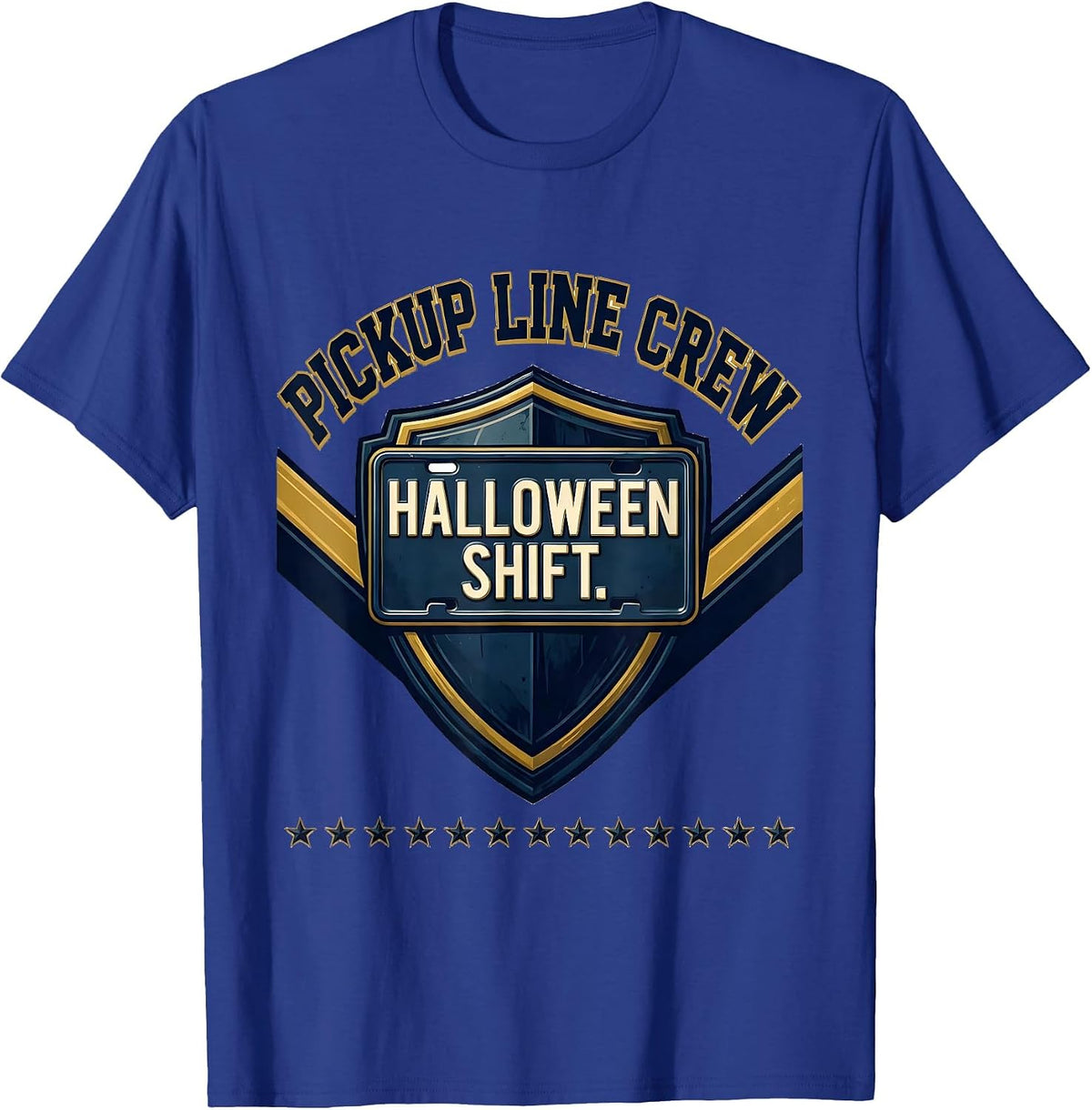 Pickup Line Crew Halloween Shift Sports Teacher Crew T-Shirt - Royal Blue