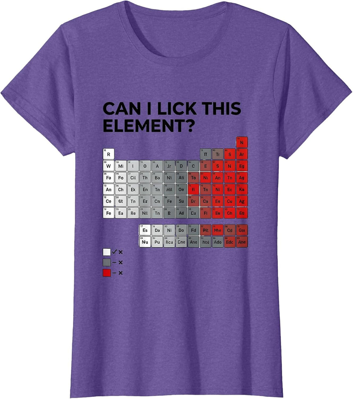 Can I Lick This Element Funny Periodic Table Chemistry T-Shirt - Purple Heather