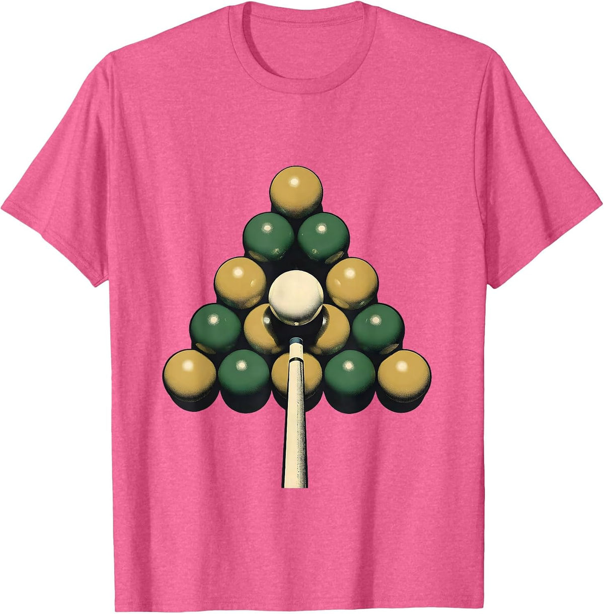 Cue Ball Rack Split Billiards Humor Player Gift T-Shirt - Pink Heather