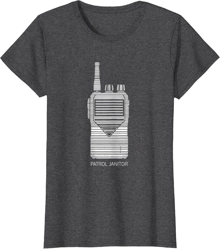 Women's Patrol Janitor Funny Police Officer Gift Law Enforcement T-Shirt - Dark Heather Grey