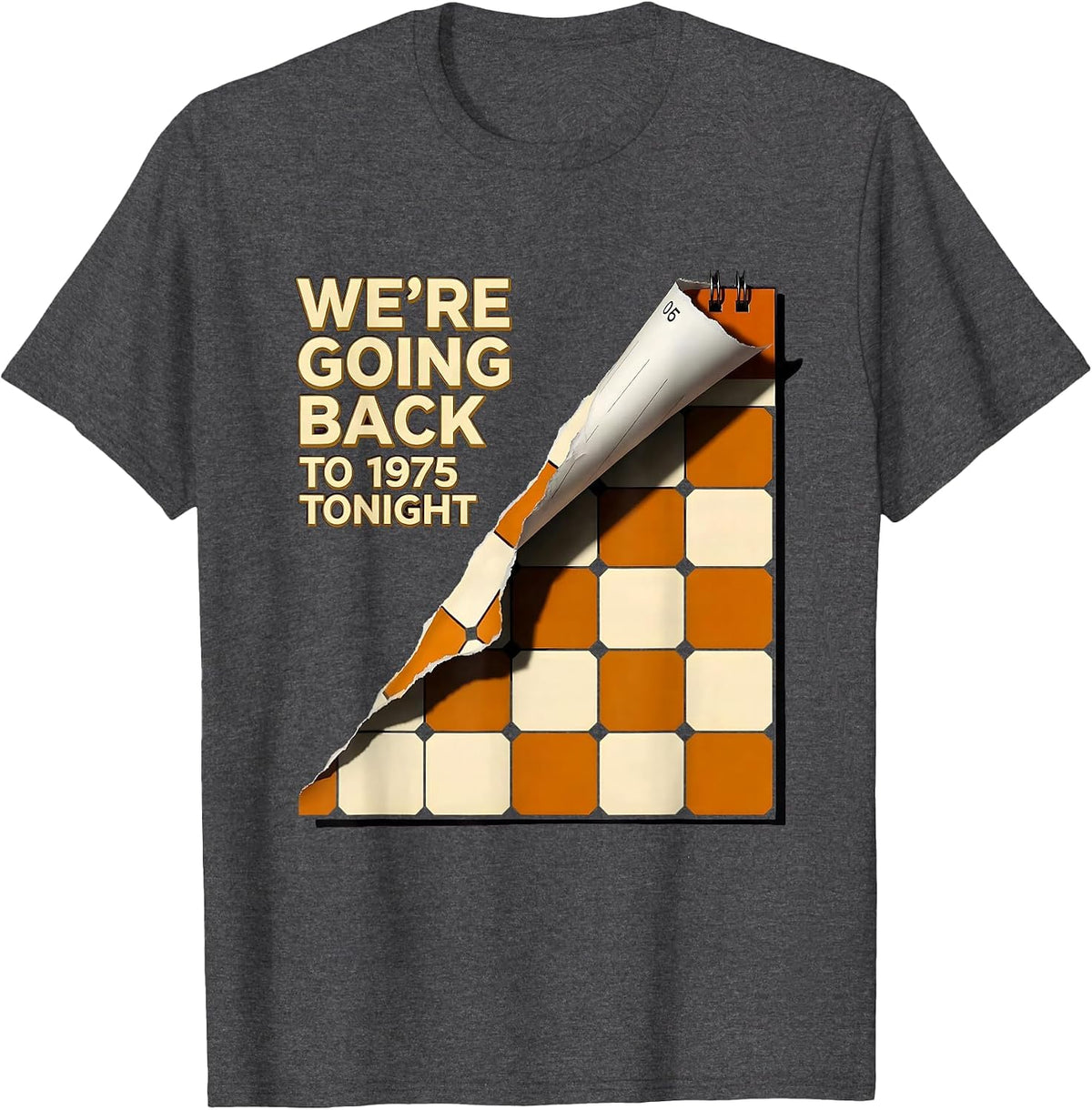 Men's We're Going Back To 1975 Tonight Retro Disco Party Costume T-Shirt - Dark Heather Grey