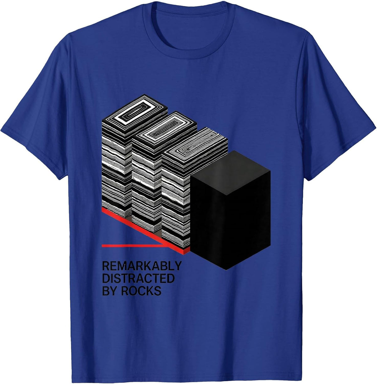 Remarkably Distracted By Rocks Funny Geologist Rock T-Shirt - Royal Blue