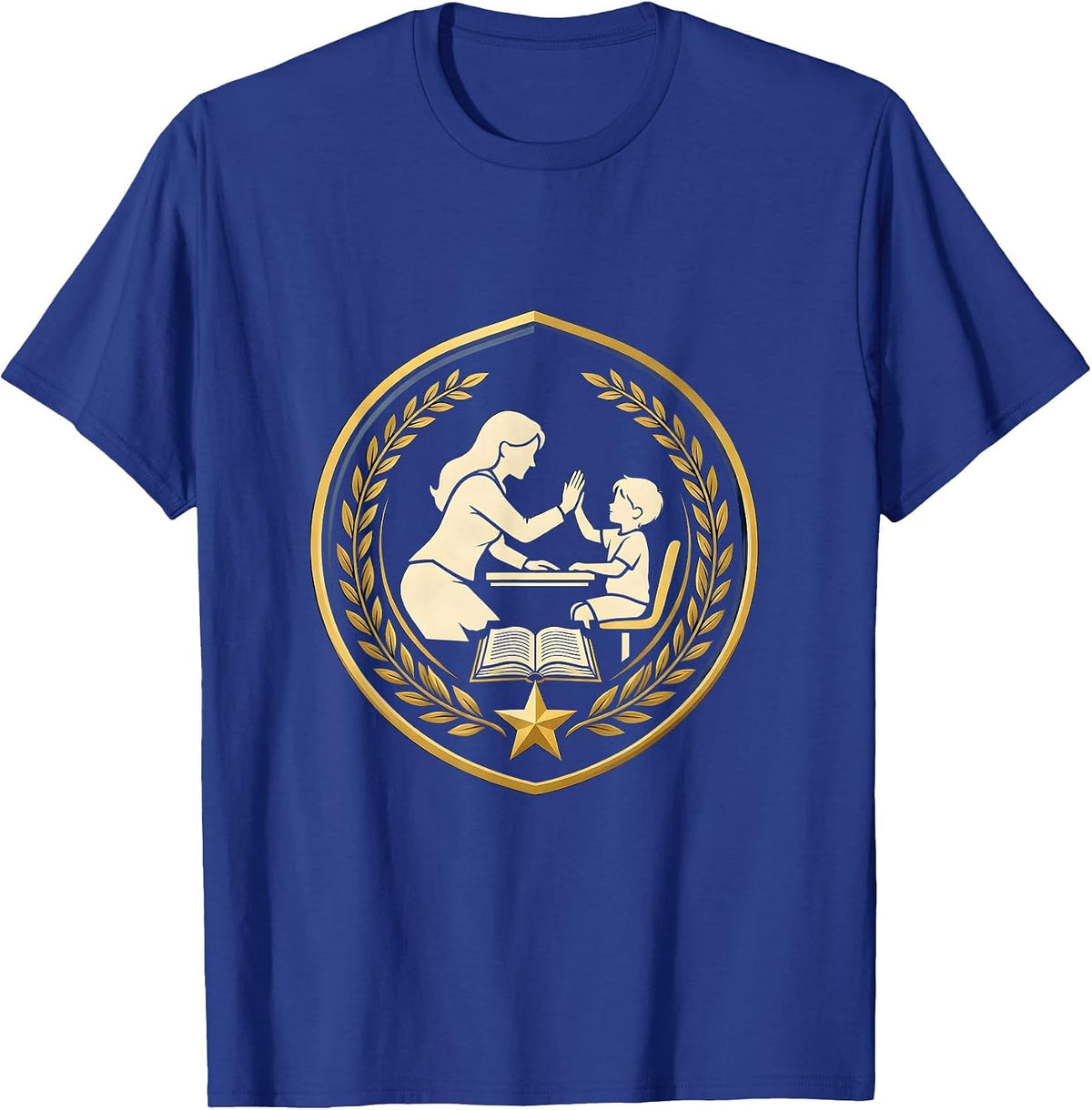 Paraprofessional High Five Classroom Illustration T-Shirt - Royal Blue