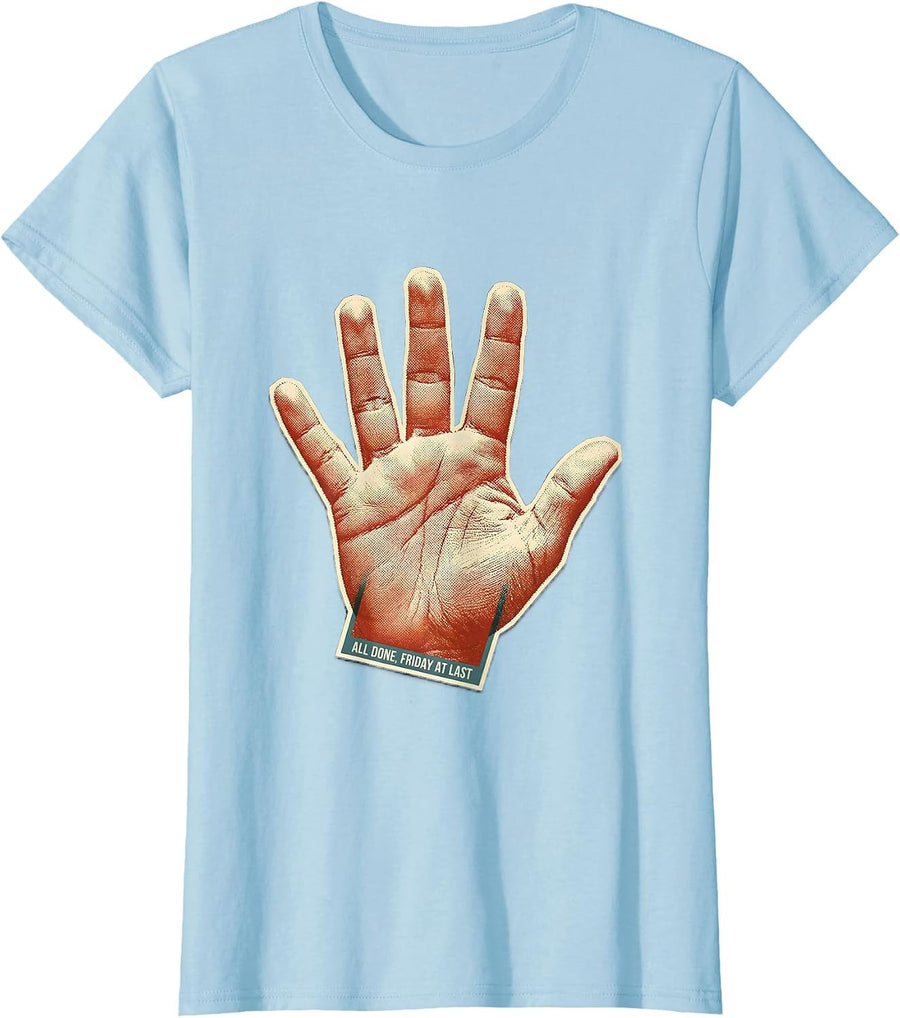 Women's All Done Friday At Last Inclusive ASL Teacher Inclusion T-Shirt - Baby Blue