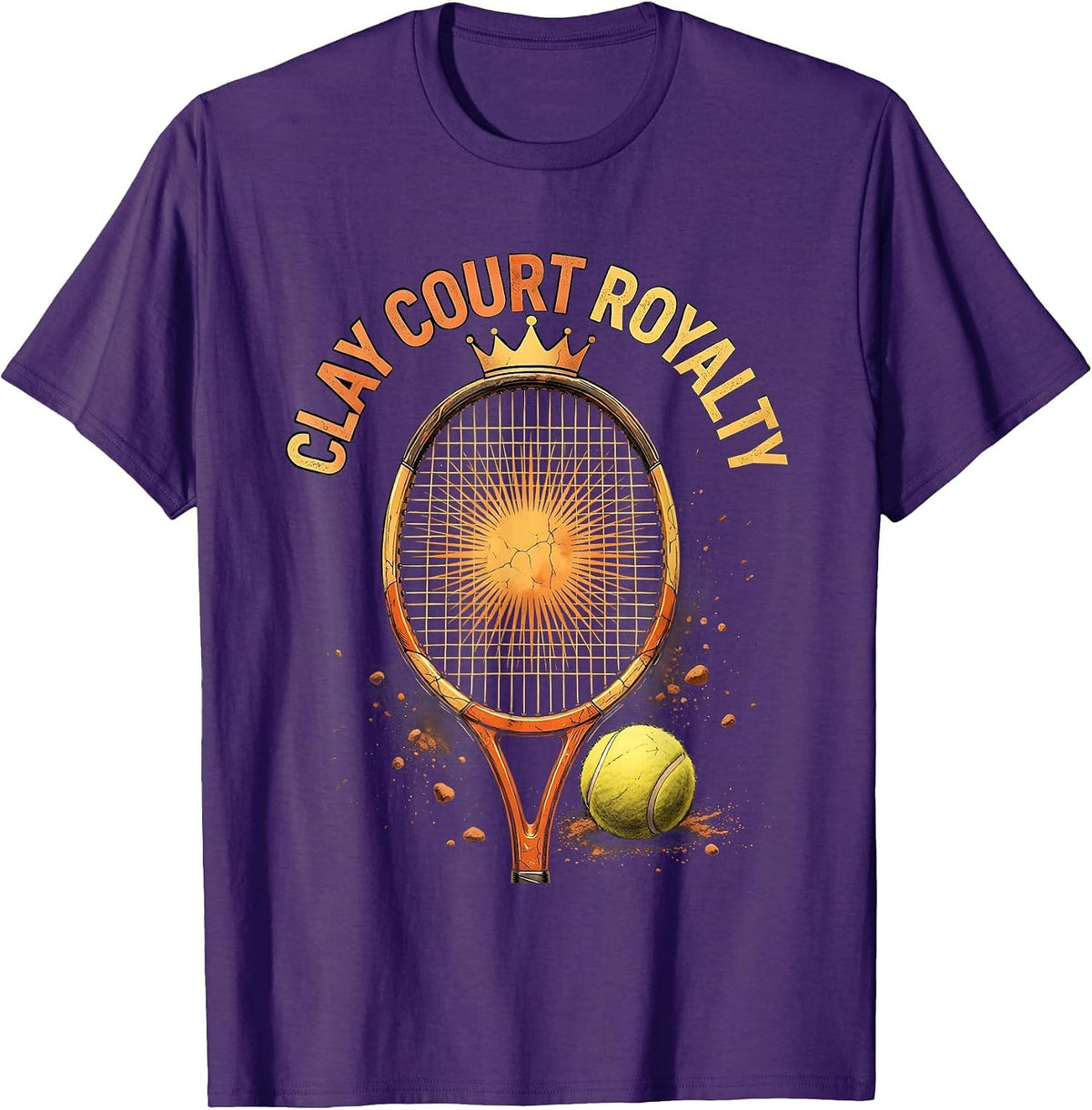 Clay Court Royalty Tennis Graphic Design T-Shirt - Purple