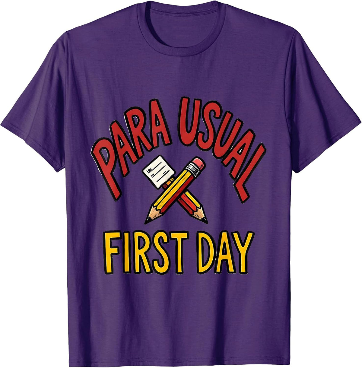 Para Usual First Day Funny Paraprofessional Back To School T-Shirt - Purple
