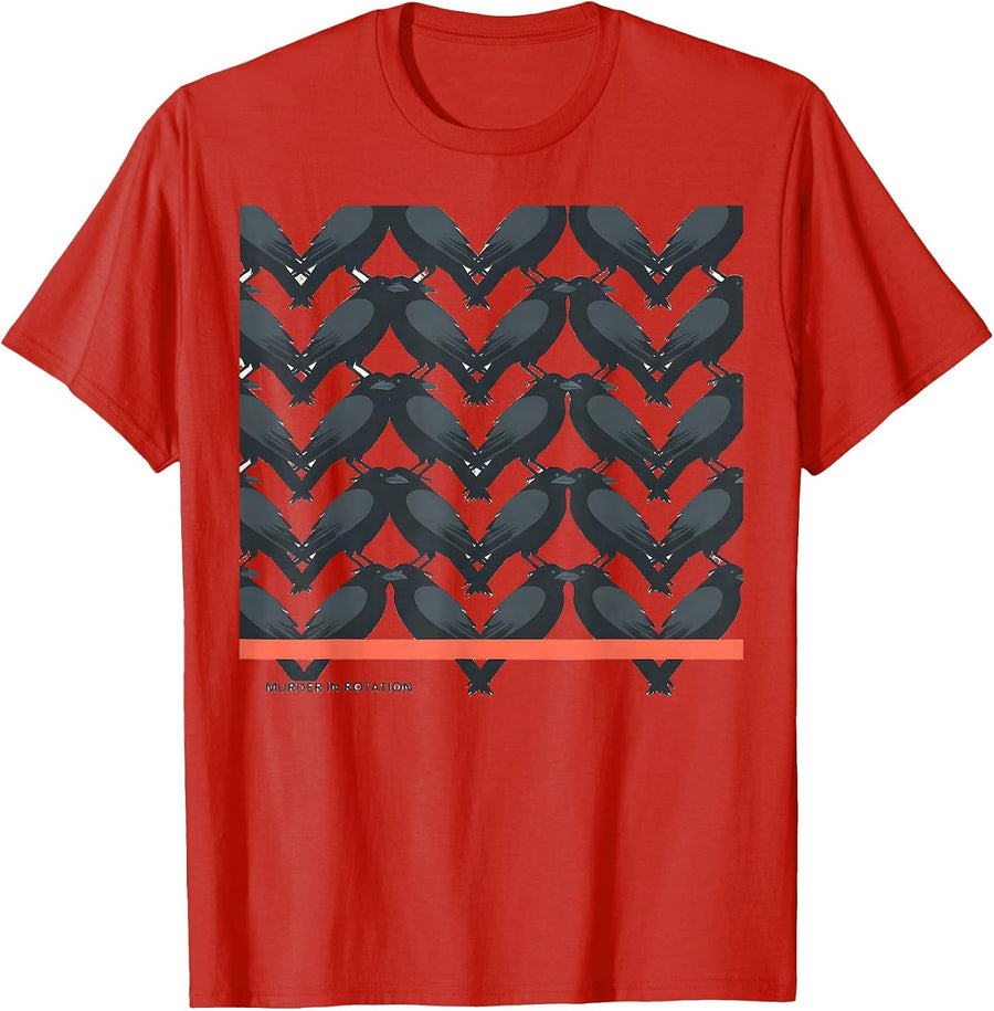 Men's Murder In Rotation Dark Humor Crow Raven Bird Lover Gift T-Shirt - Red