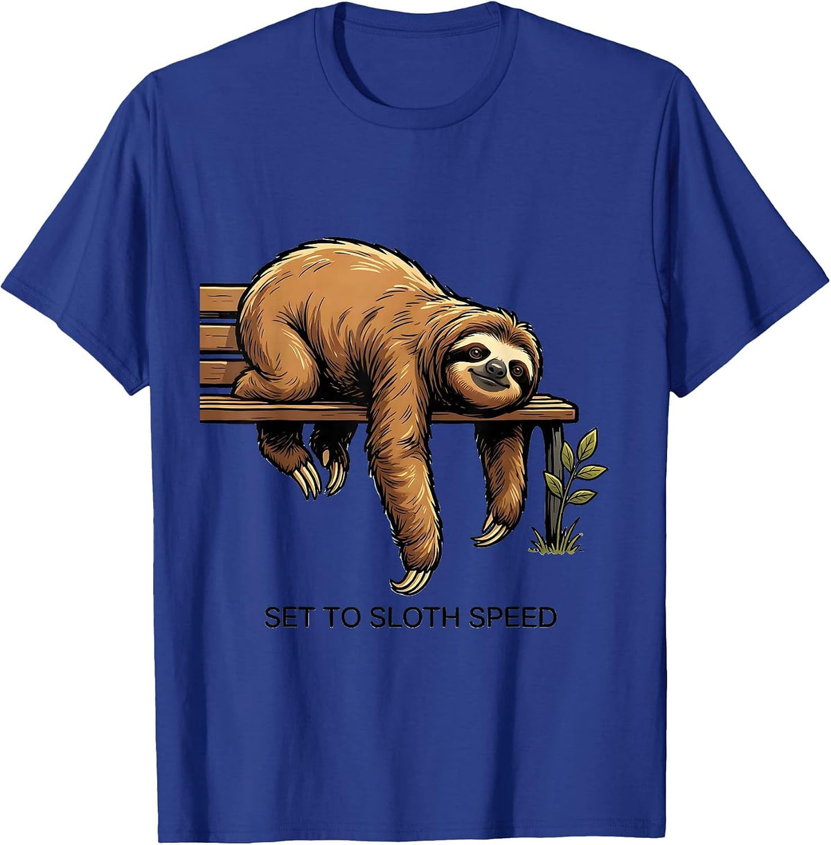 Men's Set To Sloth Speed Funny Sloth Lover Humor Gift T-Shirt - Royal Blue