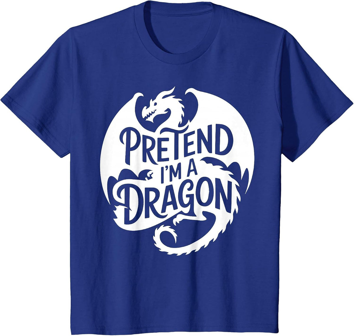Group Easy Adult Halloween Costumes Pretend I'm A Dragon T-Shirt - Royal Blue