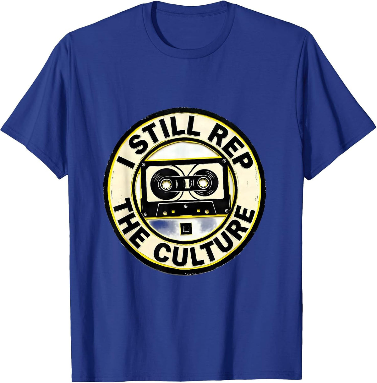 Men's I Still Rep The Culture Stencil Graphic Hip Hop Rap T-Shirt - Royal Blue