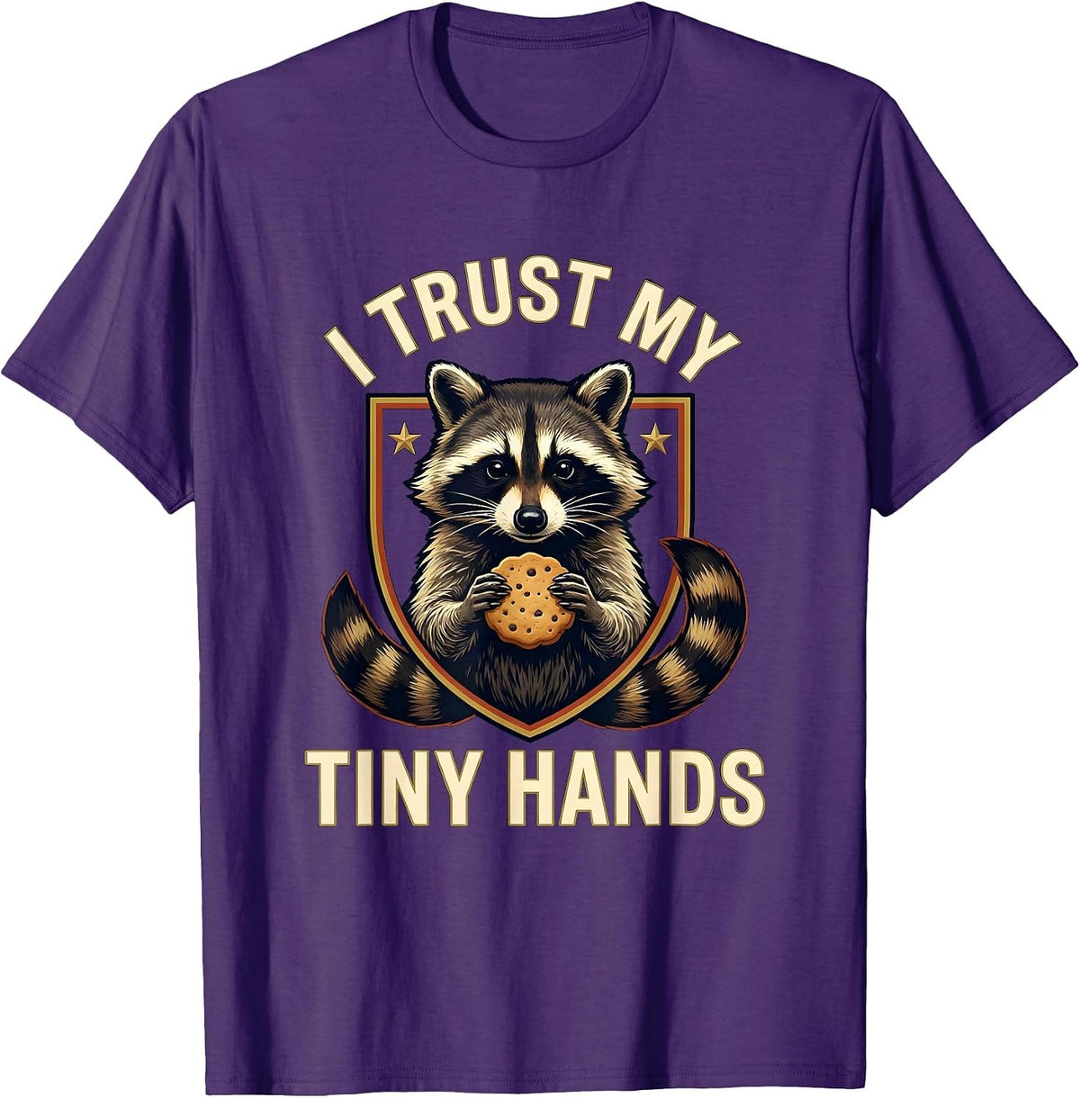 I Trust My Tiny Hands Funny Raccoon Trash Panda Meme Humor T-Shirt - Purple