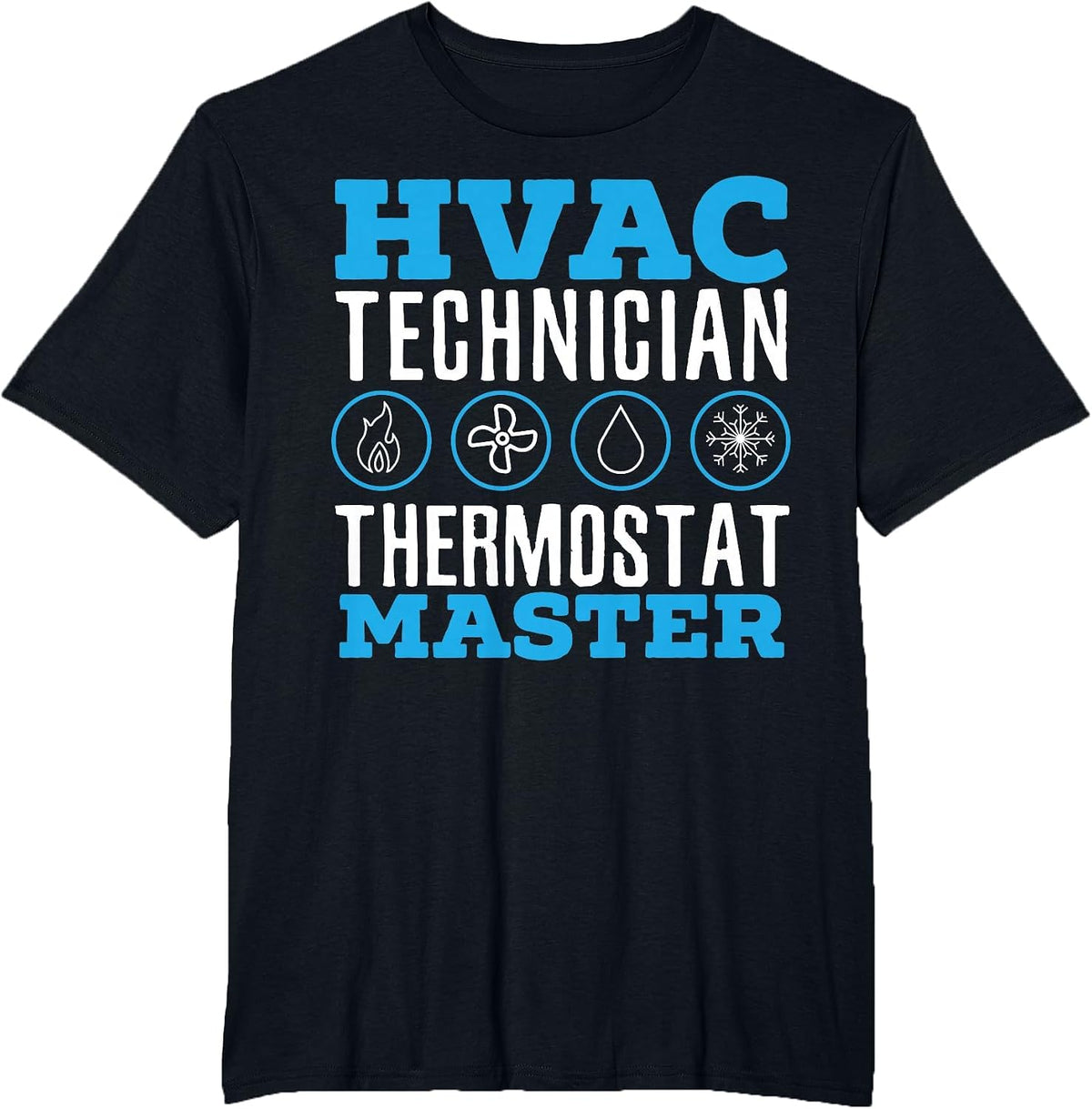 HVAC Technician Thermostat Master Aircon Repair T-Shirt - Black