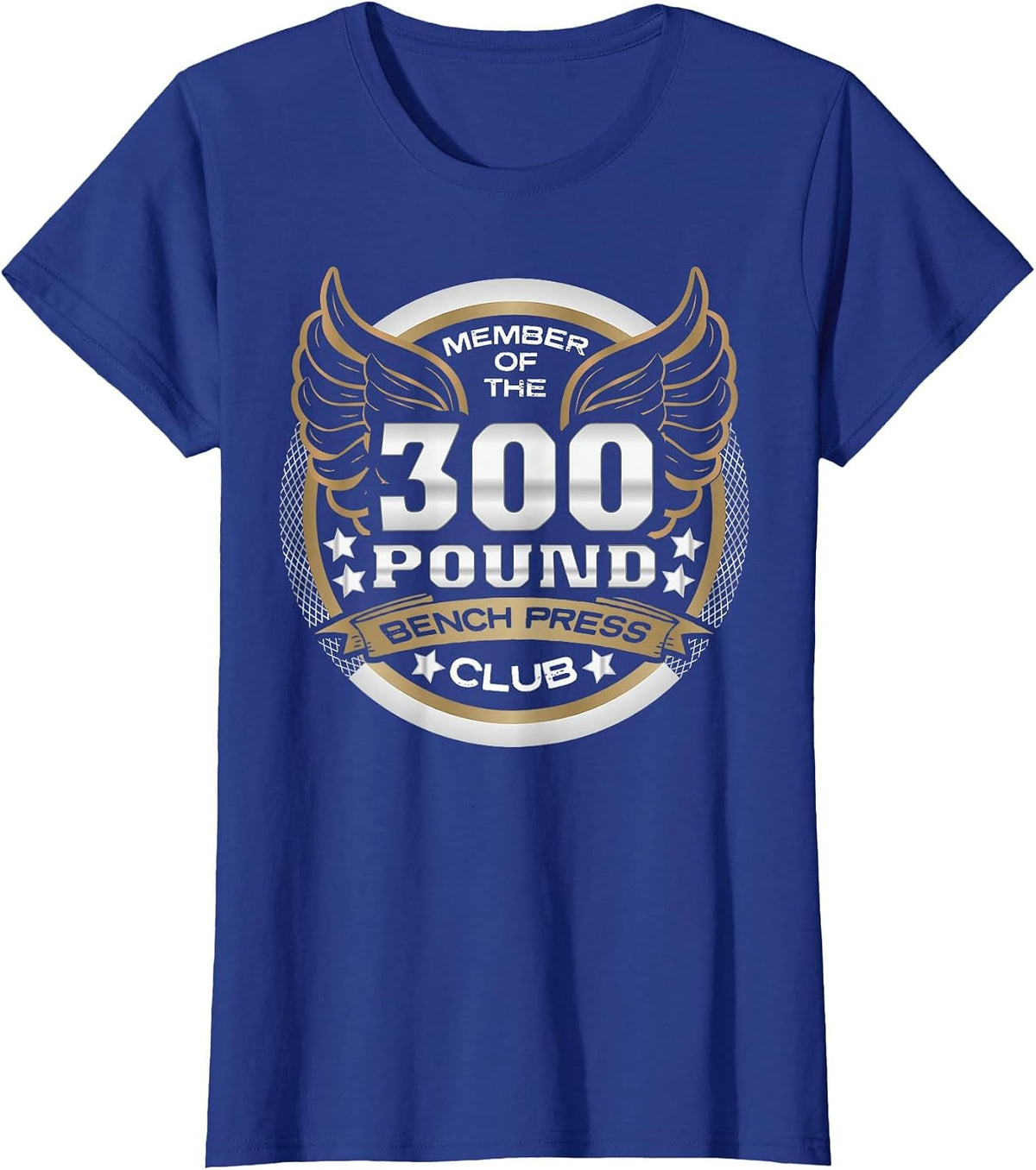 300 Pound Bench Press Club for Powerlifter Weightlifter Gym T-Shirt - Royal Blue