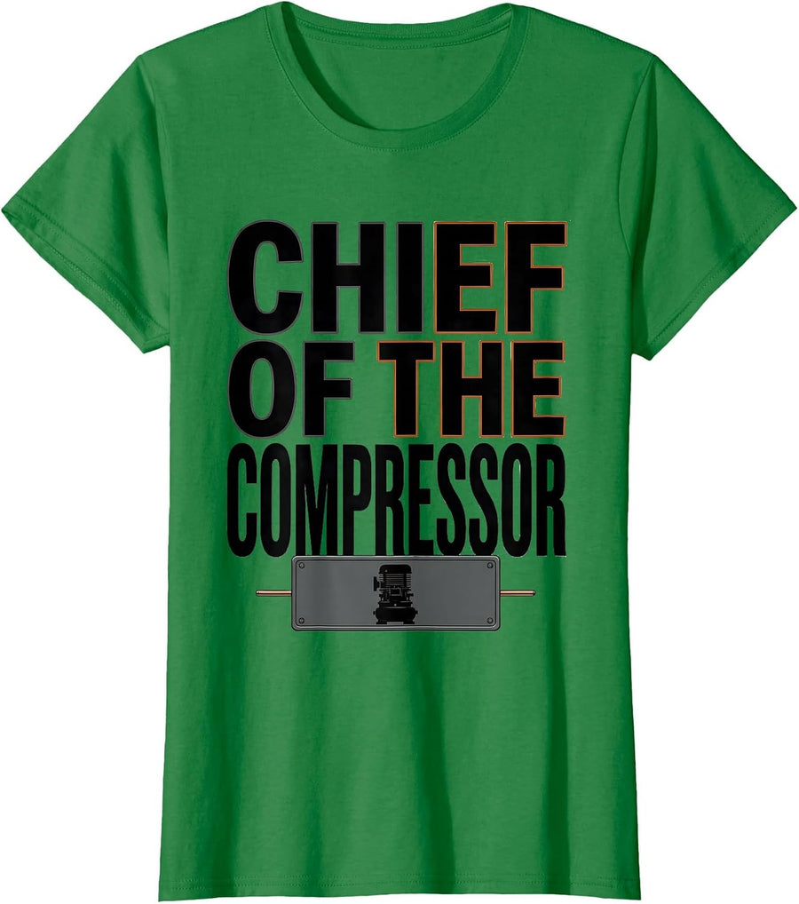 Women's Chief Of The Compressor Funny HVAC Technician Maintenance T-Shirt - Kelly Green
