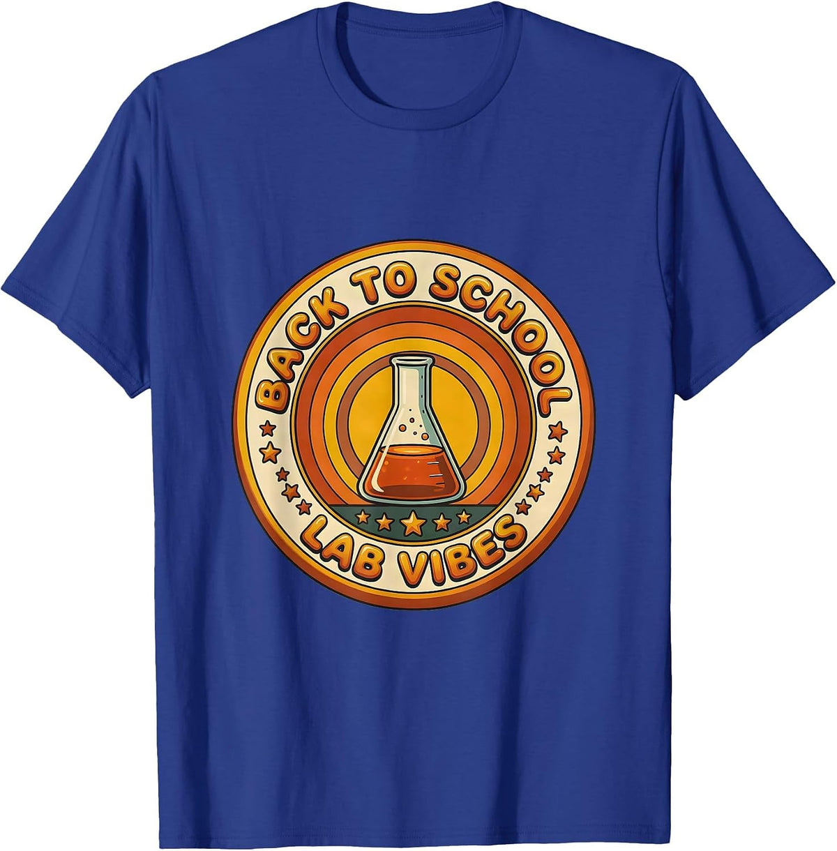 Back to School Lab Vibes Science Teacher Design T-Shirt - Royal Blue