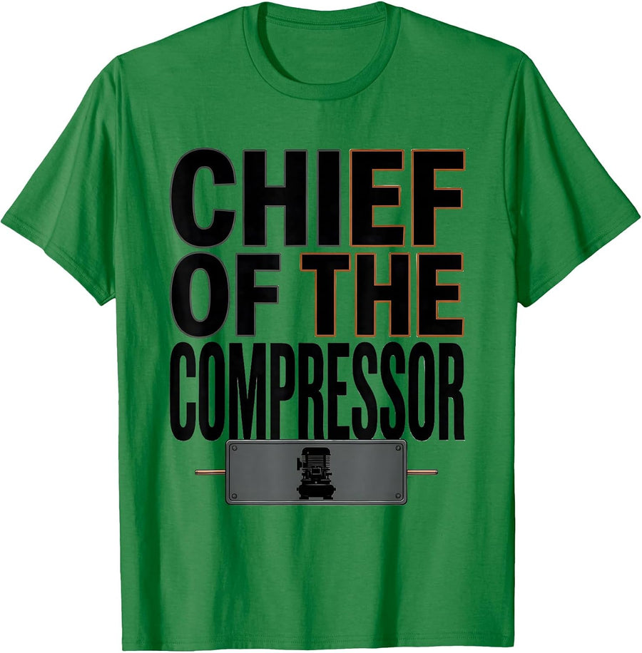 Men's Chief Of The Compressor Funny HVAC Technician Maintenance T-Shirt - Kelly Green