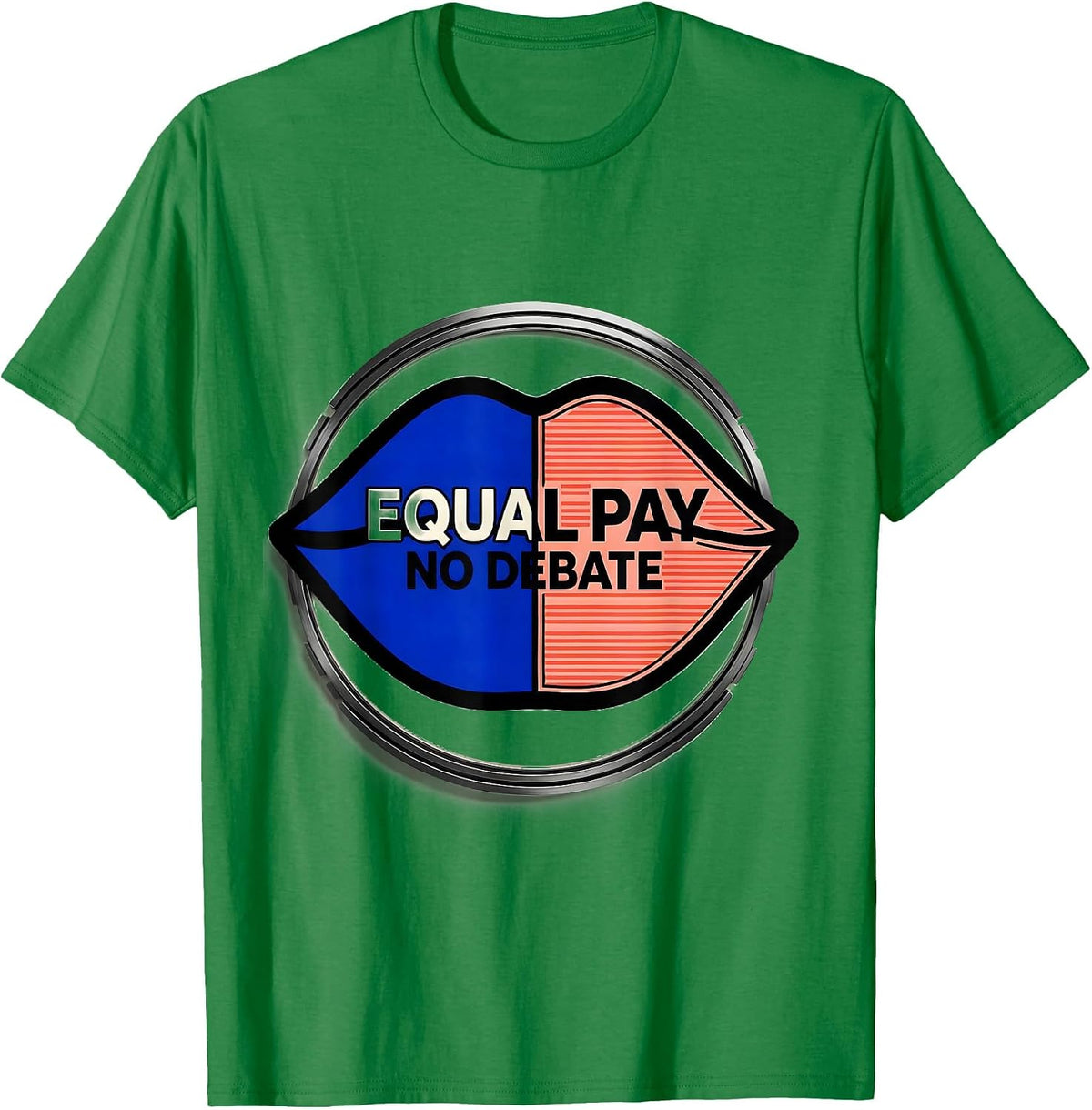 Men's Equal Pay No Debate Feminist Graphic Design T-Shirt - Kelly Green