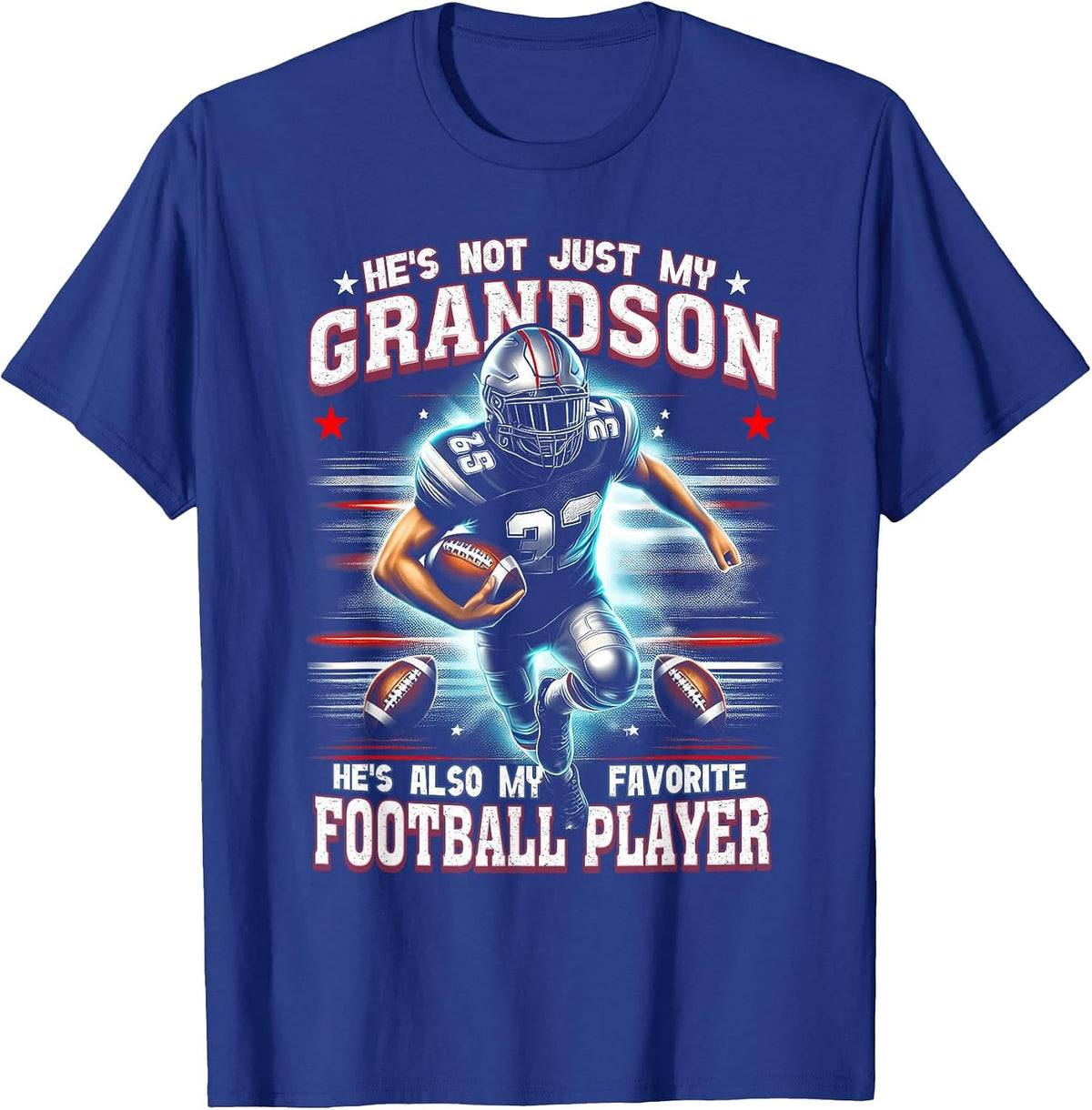 He's Not Just My Grandson He's Favorite Football Player T-Shirt - Royal Blue