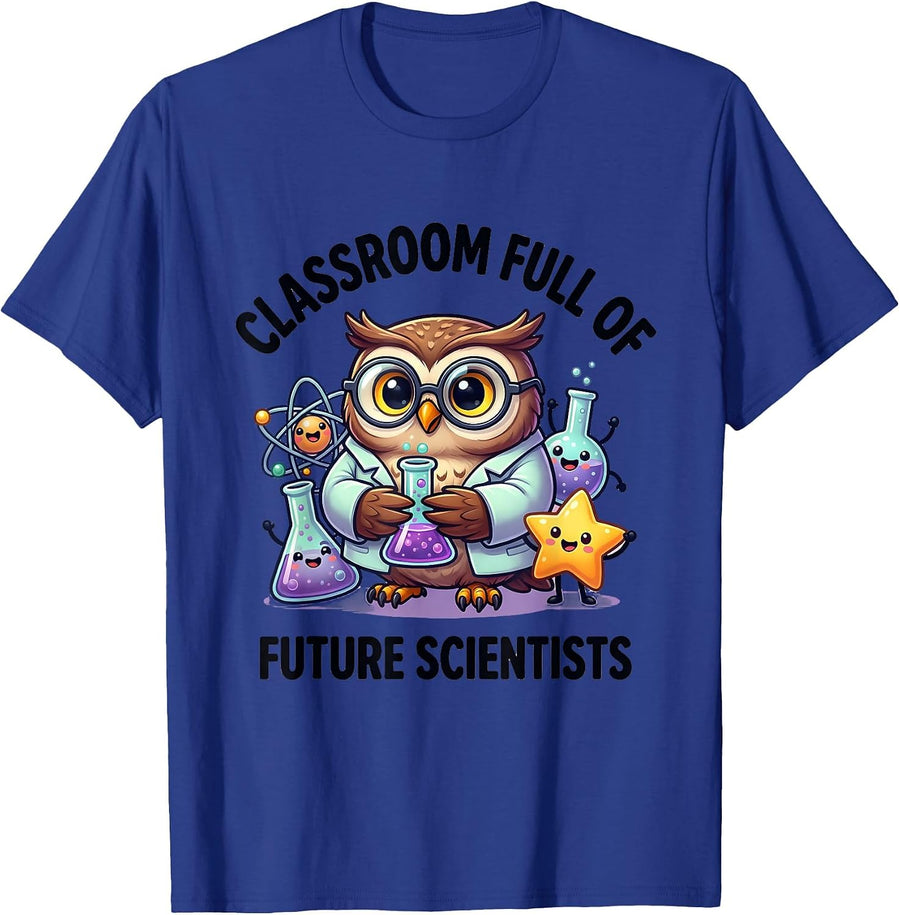 Classroom Full of Future Scientists Teacher Design T-Shirt - Royal Blue