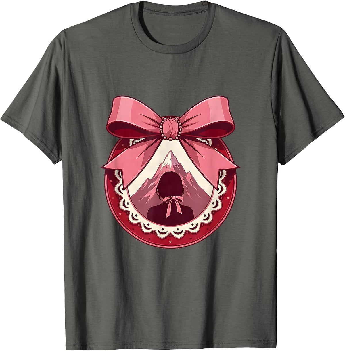 Men's Gigi Mountain Peak Scenic Illustration T-Shirt - Asphalt Grey