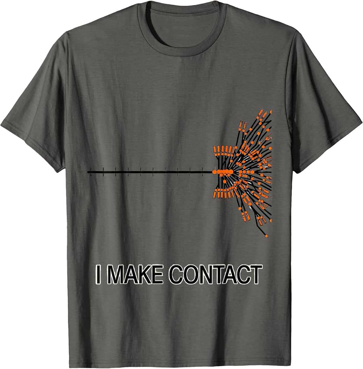 Men's I Make Contact Funny Electrician Trade Pride Lineman Gift T-Shirt - Asphalt Grey