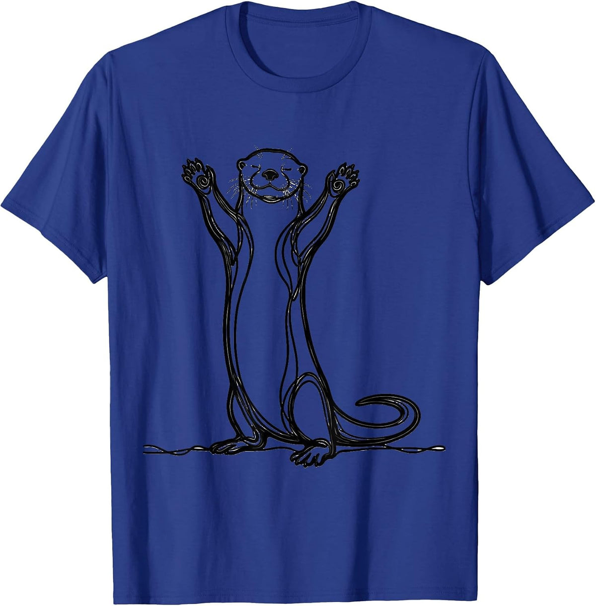 Men's Otter Line Art Funny Otter Lover Gift T-Shirt - Royal Blue