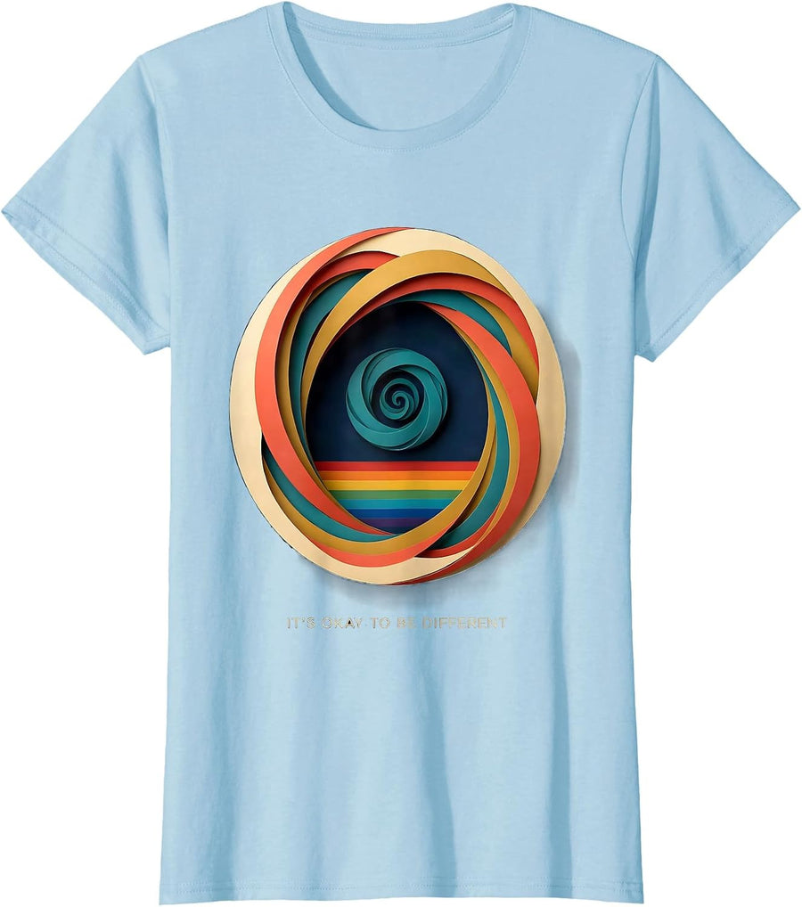 Women's It's Okay To Be Different Neurodiversity Awareness Humor T-Shirt - Baby Blue