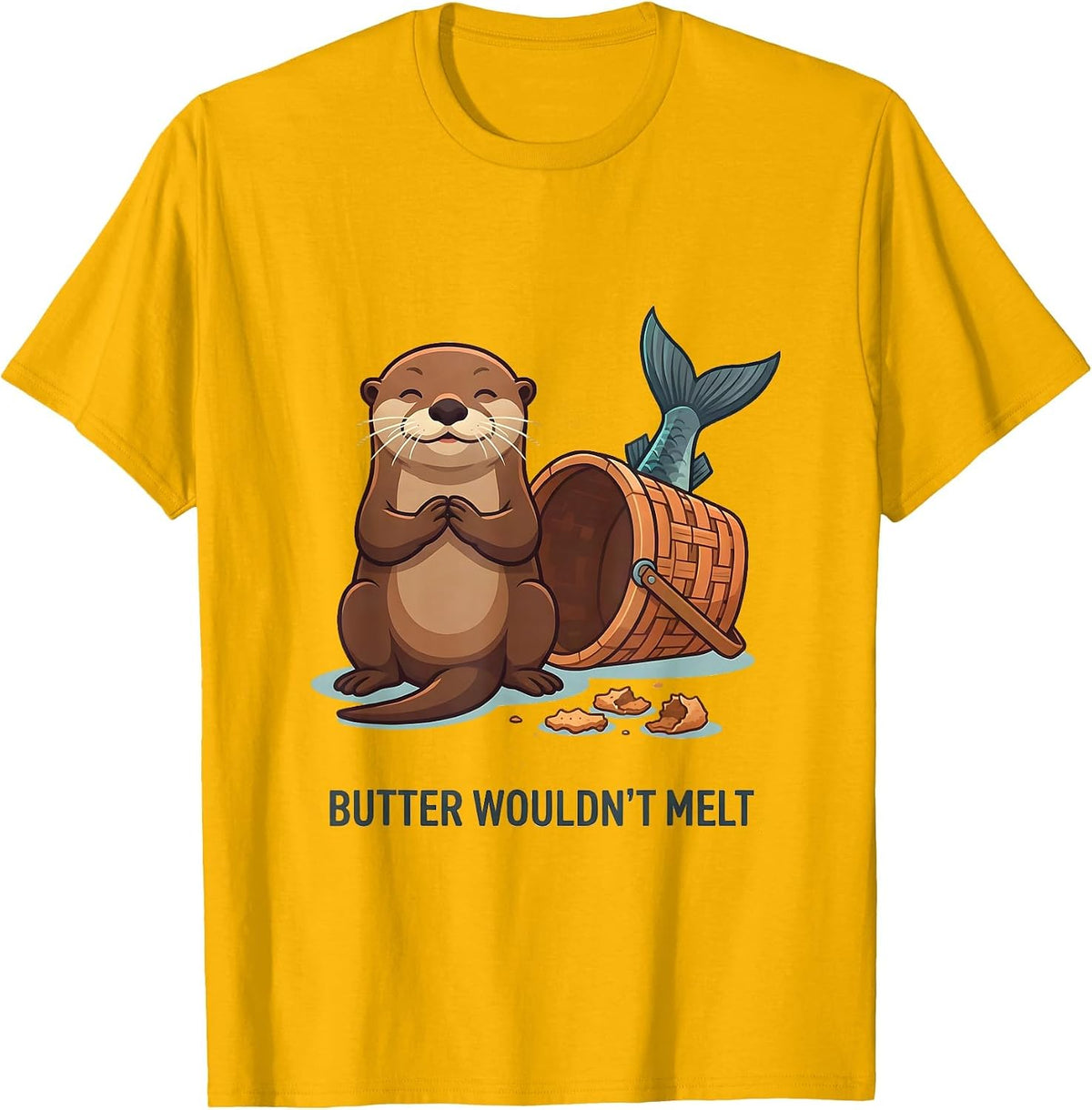Butter Wouldn't Melt Funny Otter Lover Pun Gift T-Shirt - Golden Yellow