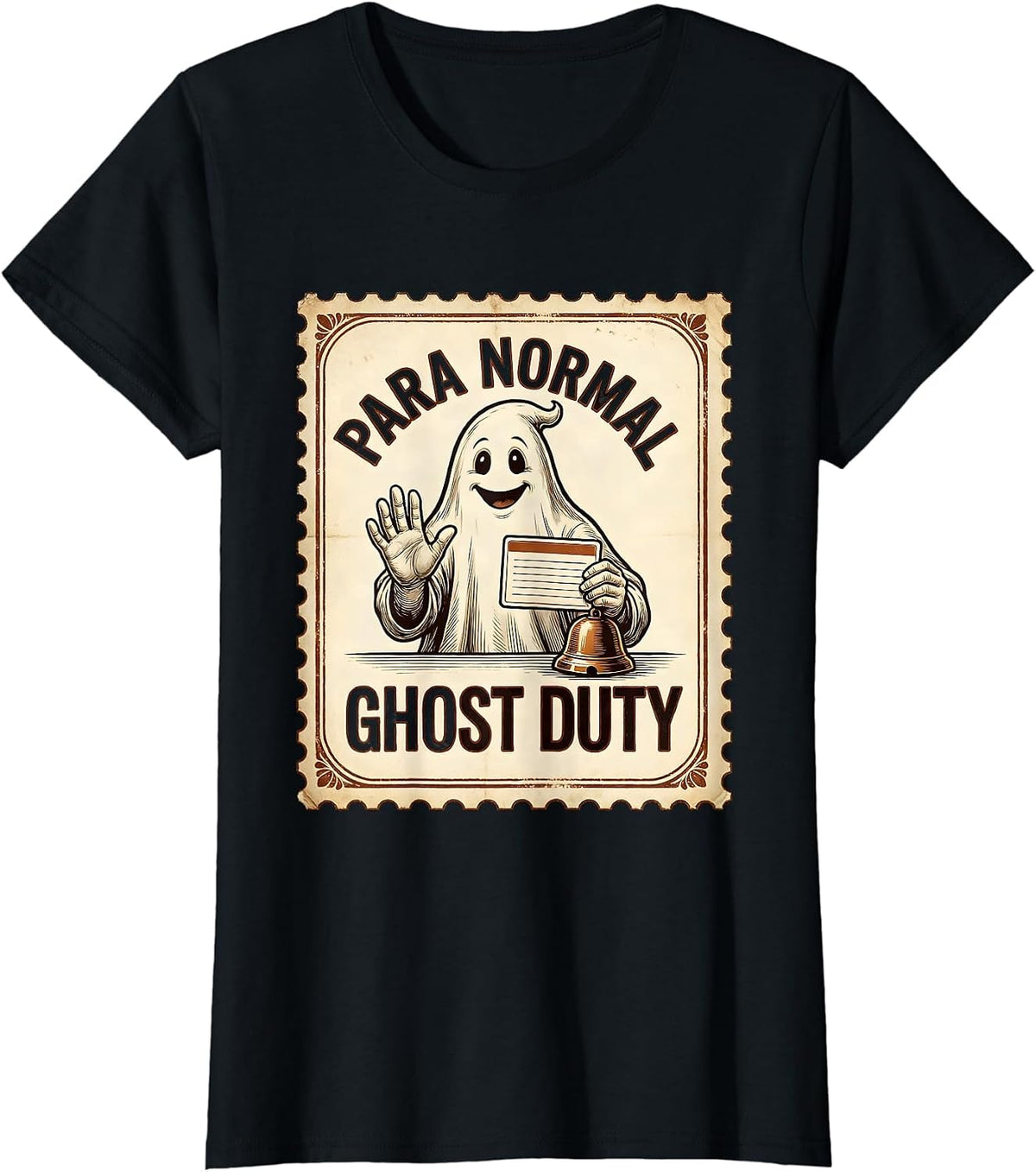 Women's Para Normal Ghost Duty Funny Paraprofessional Halloween T-Shirt - Black