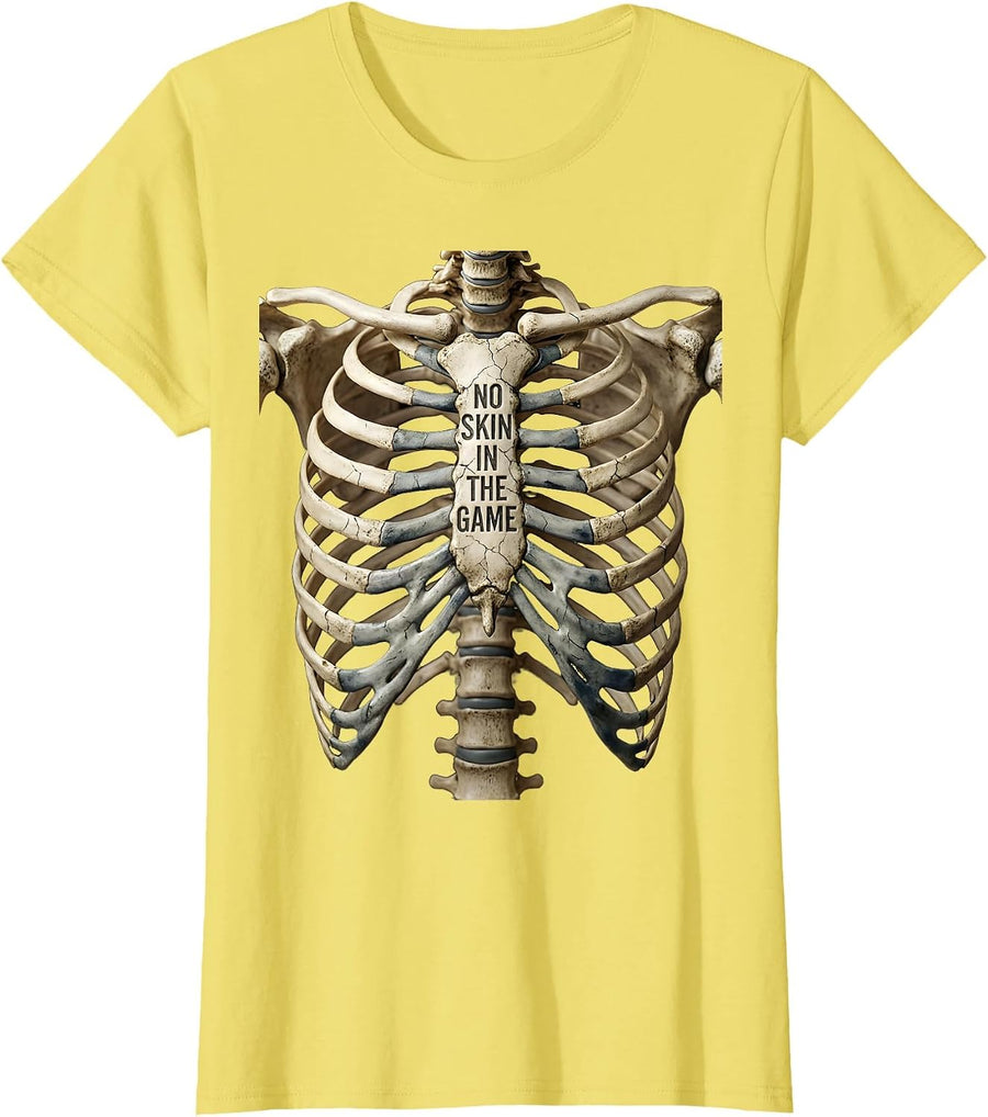 No Skin in the Game Bold Statement Design T-Shirt - Lemon Yellow
