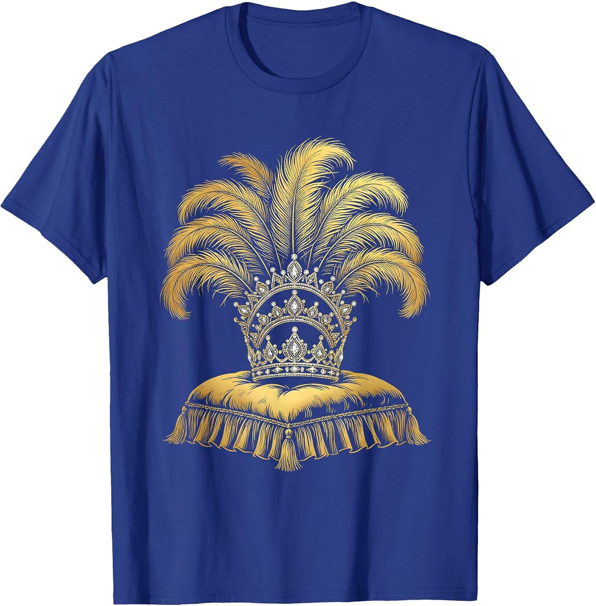 Men's Showgirl Crown on Velvet Cushion Graphic T-Shirt - Royal Blue