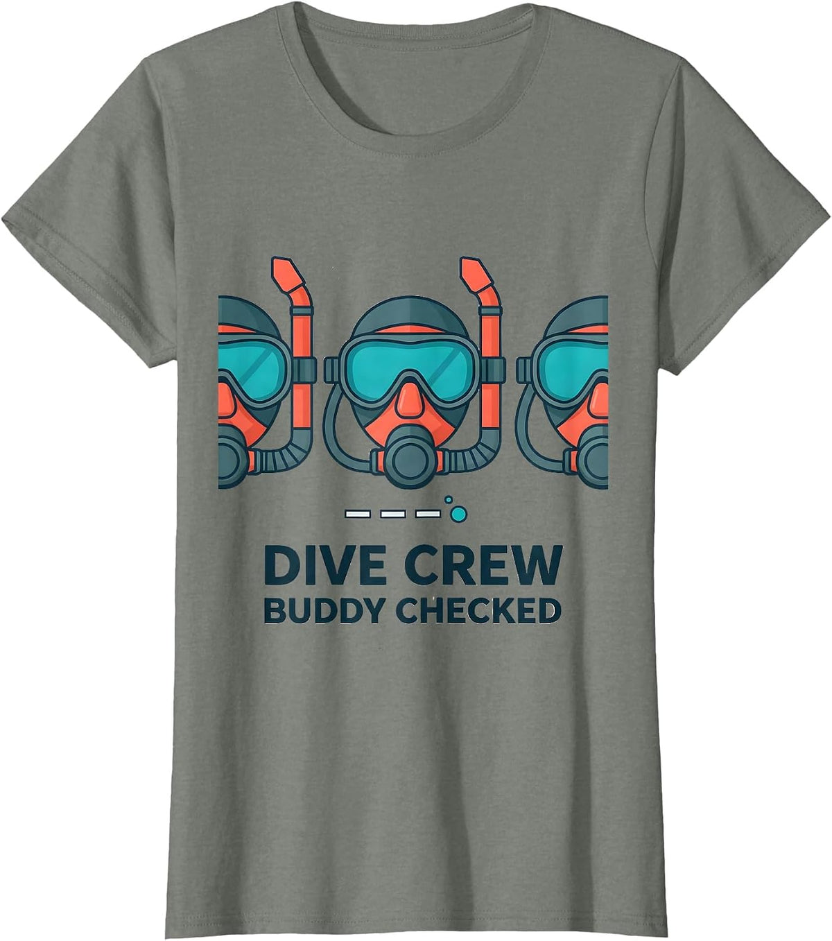 Women's Dive Crew Buddy Checked Scuba Diving Diver Humor Gift T-Shirt - Olive Heather