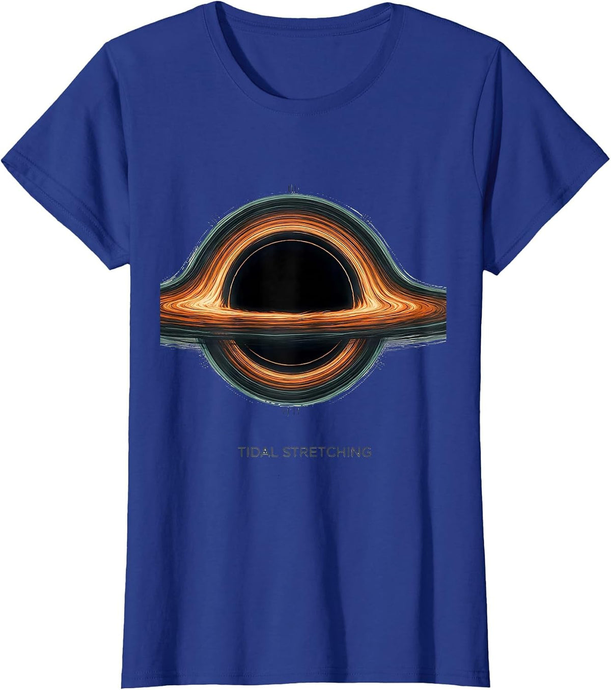 Women's Tidal Stretching Black Hole Astrophysics Science Graphic T-Shirt - Royal Blue