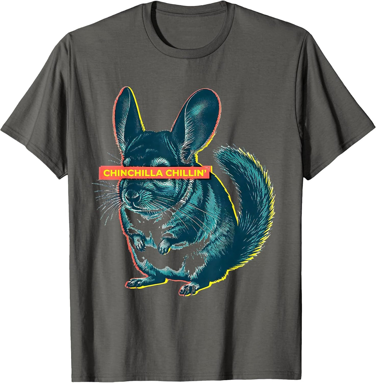 Men's Chinchilla Chillin' Funny Chinchilla Lover Pet Owner Humor T-Shirt - Asphalt Grey