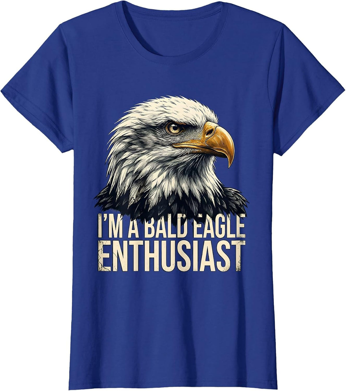 Women's I'm A Bald Eagle Enthusiast Vintage Retro Patriotic Novelty T-Shirt - Royal Blue