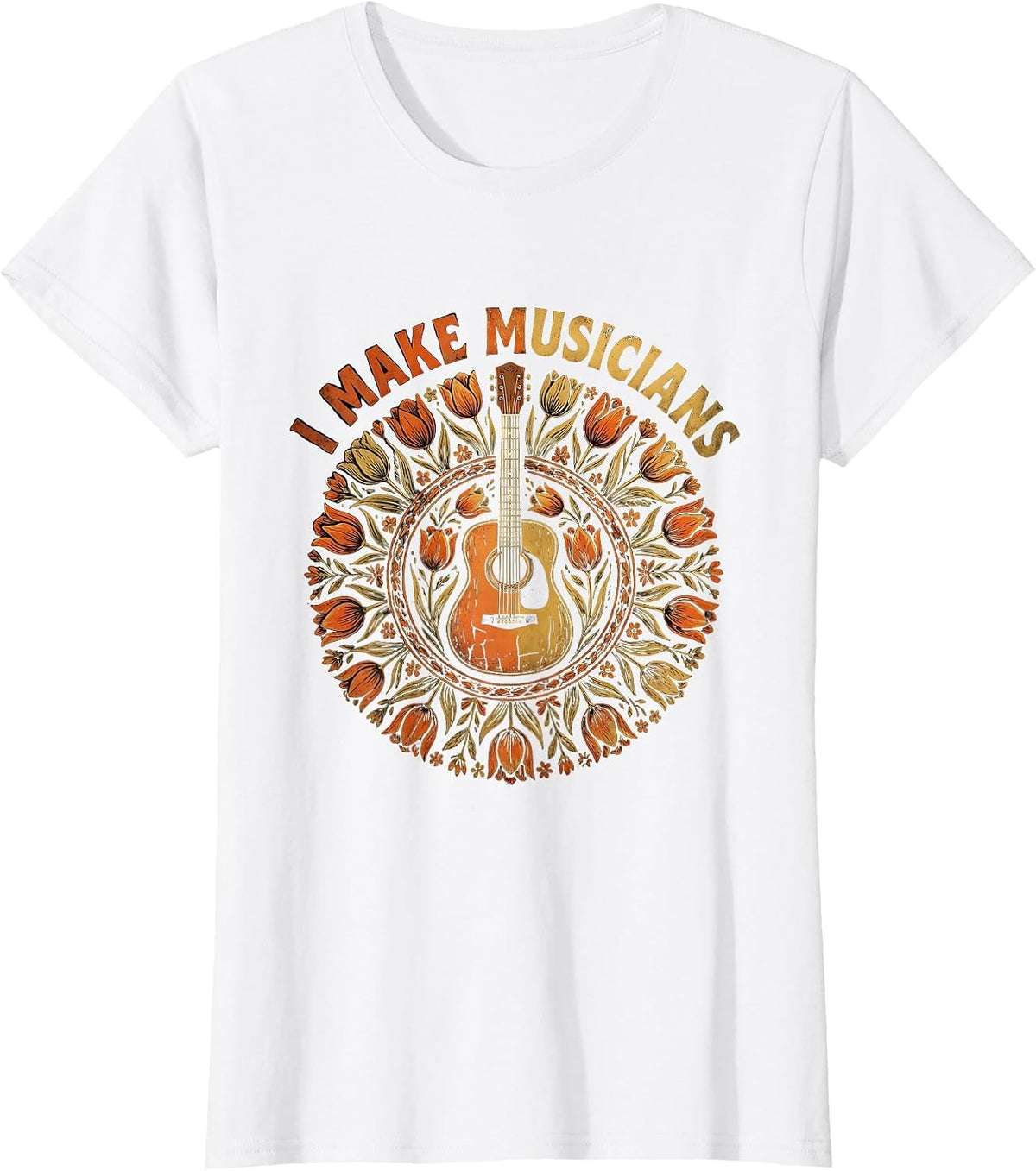 I Make Musicians Music Teacher Graphic Design T-Shirt - White