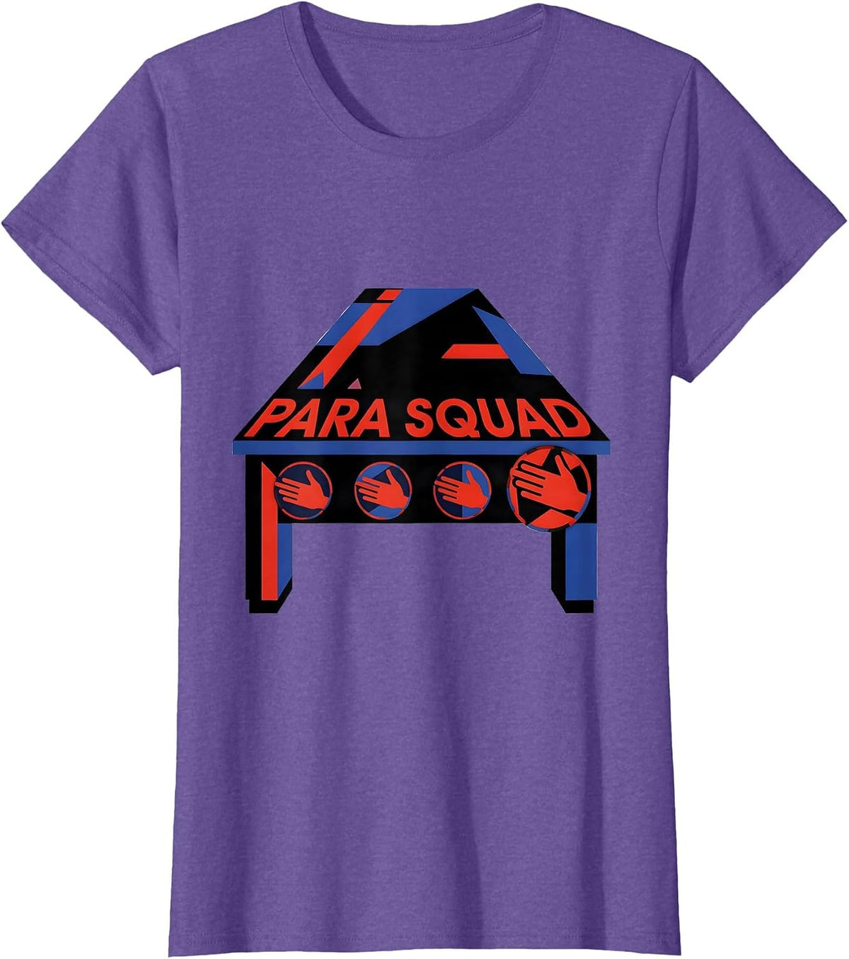 Para Squad Bauhaus Modernist Paraprofessional Teacher T-Shirt - Purple Heather