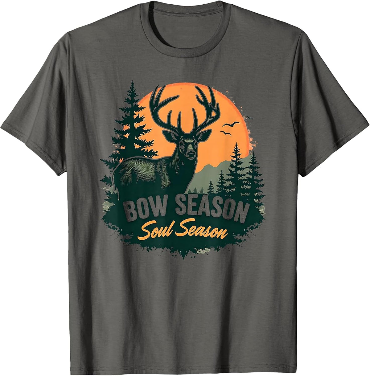 Bow Season Soul Season Hunting Design T-Shirt - Asphalt Grey